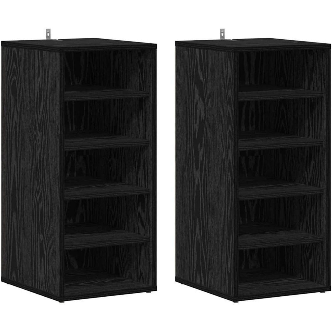 Armoire a chaussures en finition chene noir 32 x 35 x 70 cm