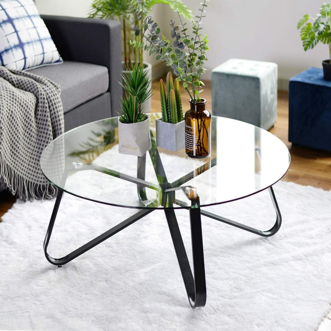 Avec plateau en verre trempe table basse gris clair design moderne