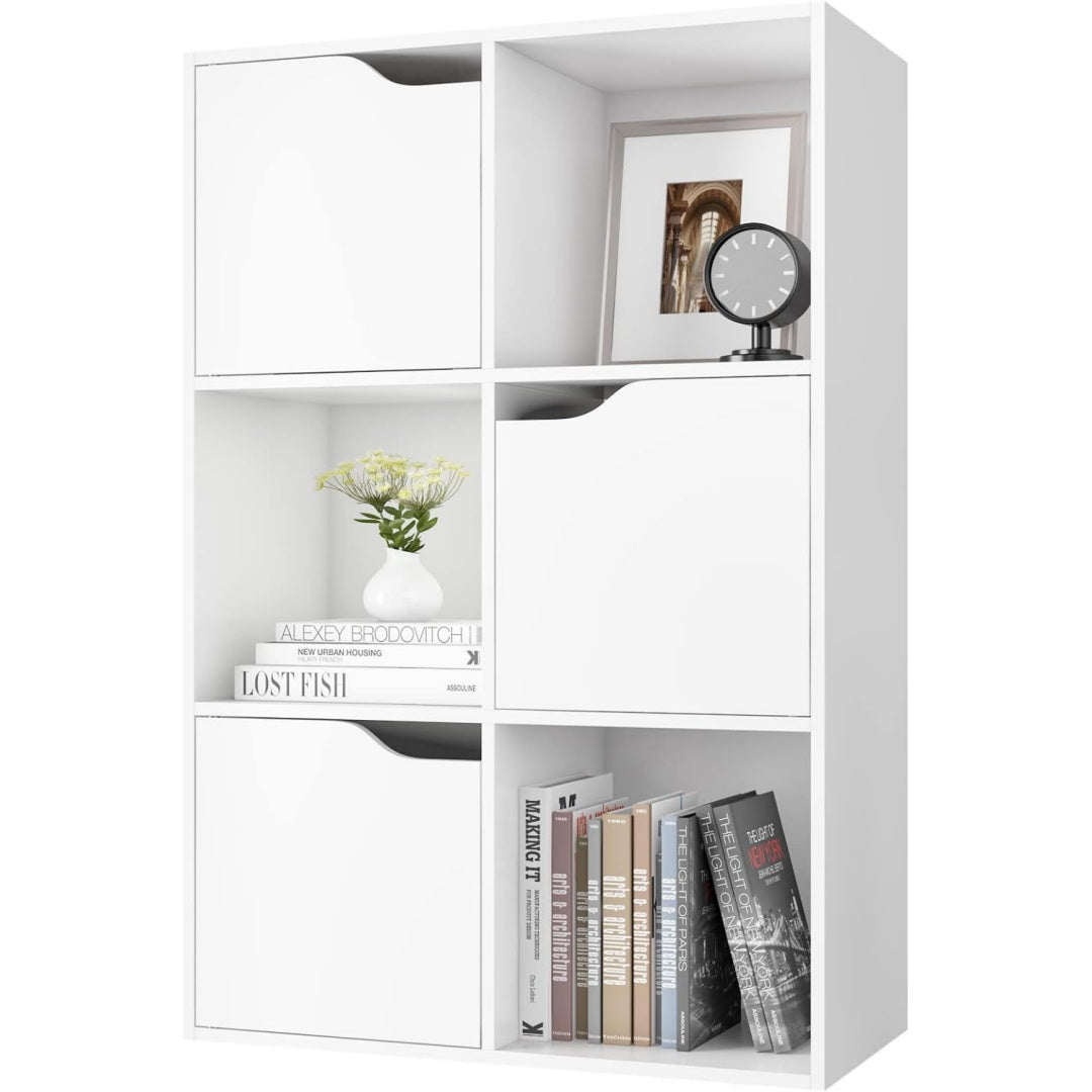 Style scandinave bibliotheque gris clair 60 x 29 x 90 cm