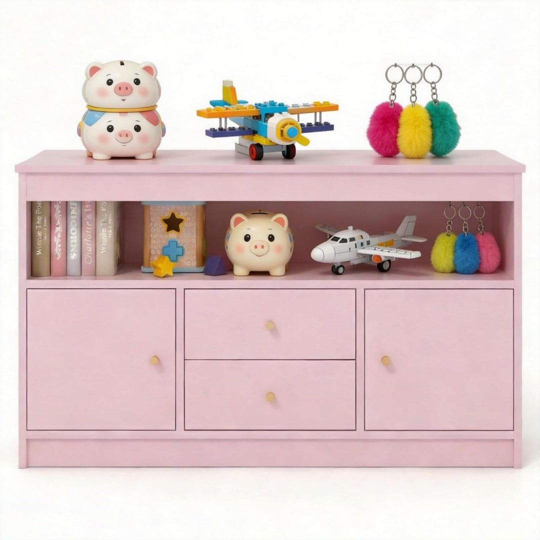 Meuble de rangement rose, 106 x 30 x 62 cm, contemporain
