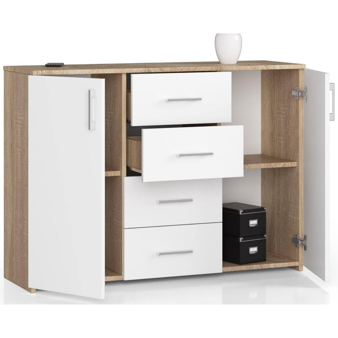 Armoire a tiroirs pour cuisine gris clair en bois style moderne