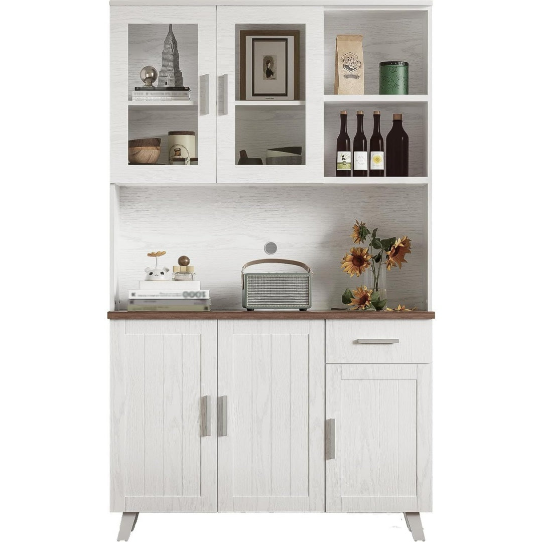Modules ajustables, vaisselier gris clair en bois multifonctionnel