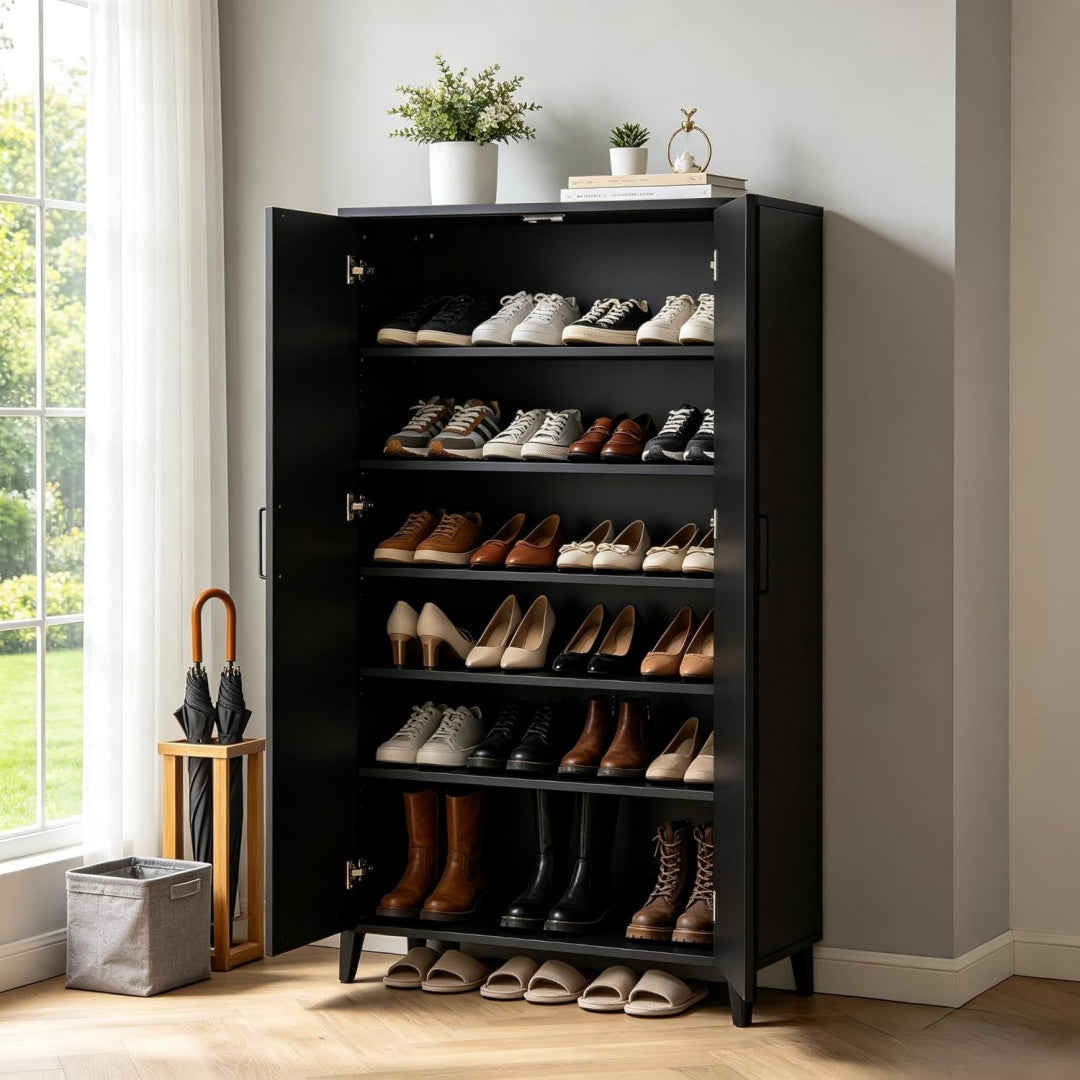 Jolie armoire a chaussures gris