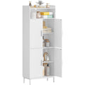 Meuble bas gris clair 2 etageres reglables, bois ingenierie et esprit fermier