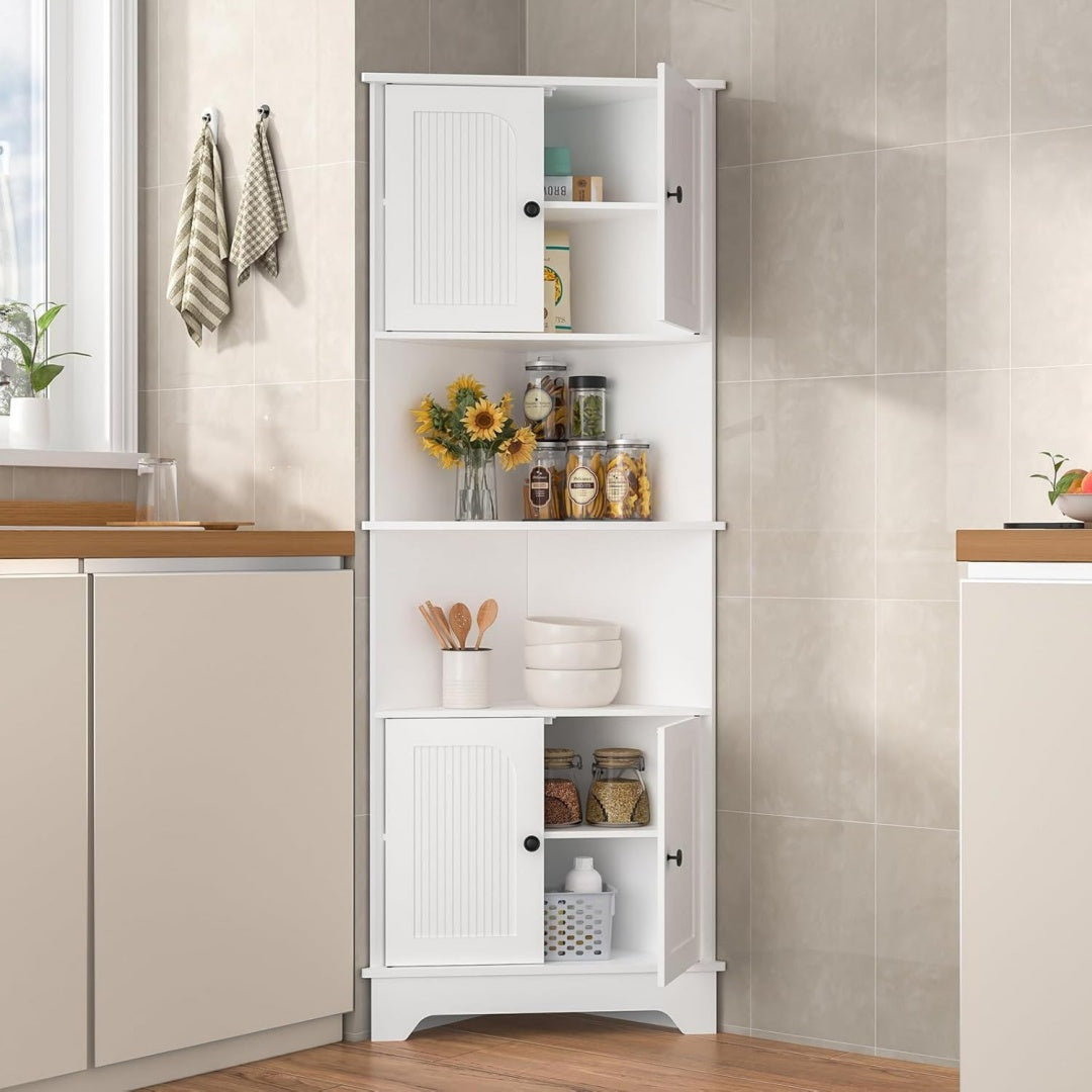 Buffet style rustique gris clair 65 x 46.5 x 173 cm