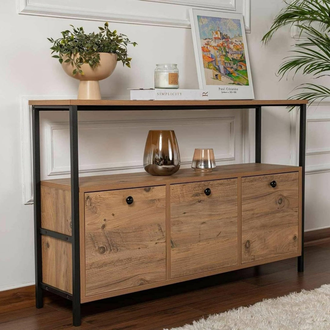 Table tout en bois marron contemporaine