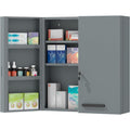 Placard pharmacie gris en metal, portes & 2 portes