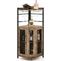 Style Industriel, casier a bouteilles marron avec 6 portes