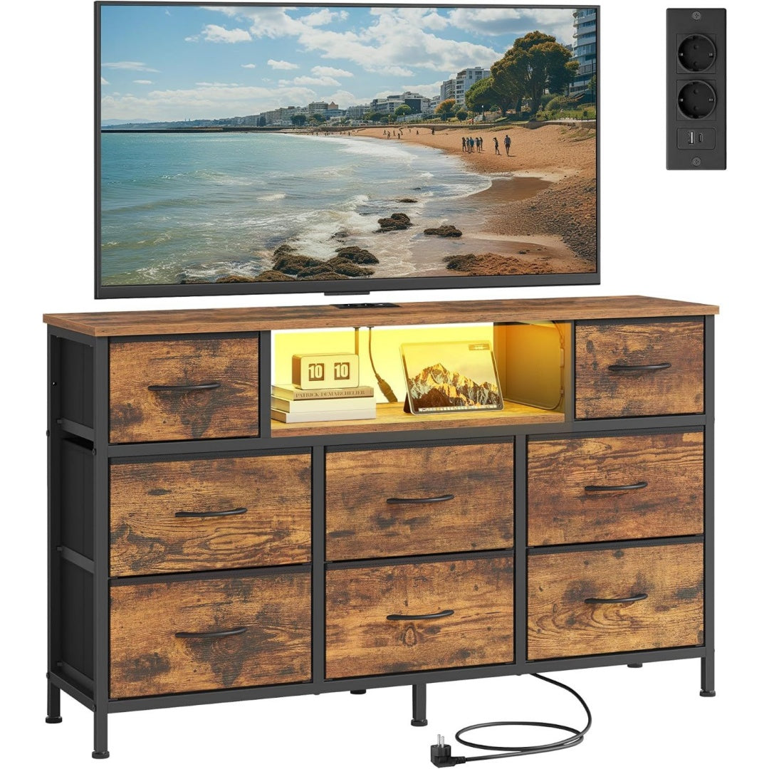 Coffre a tiroirs finition bois marron ideal chambre