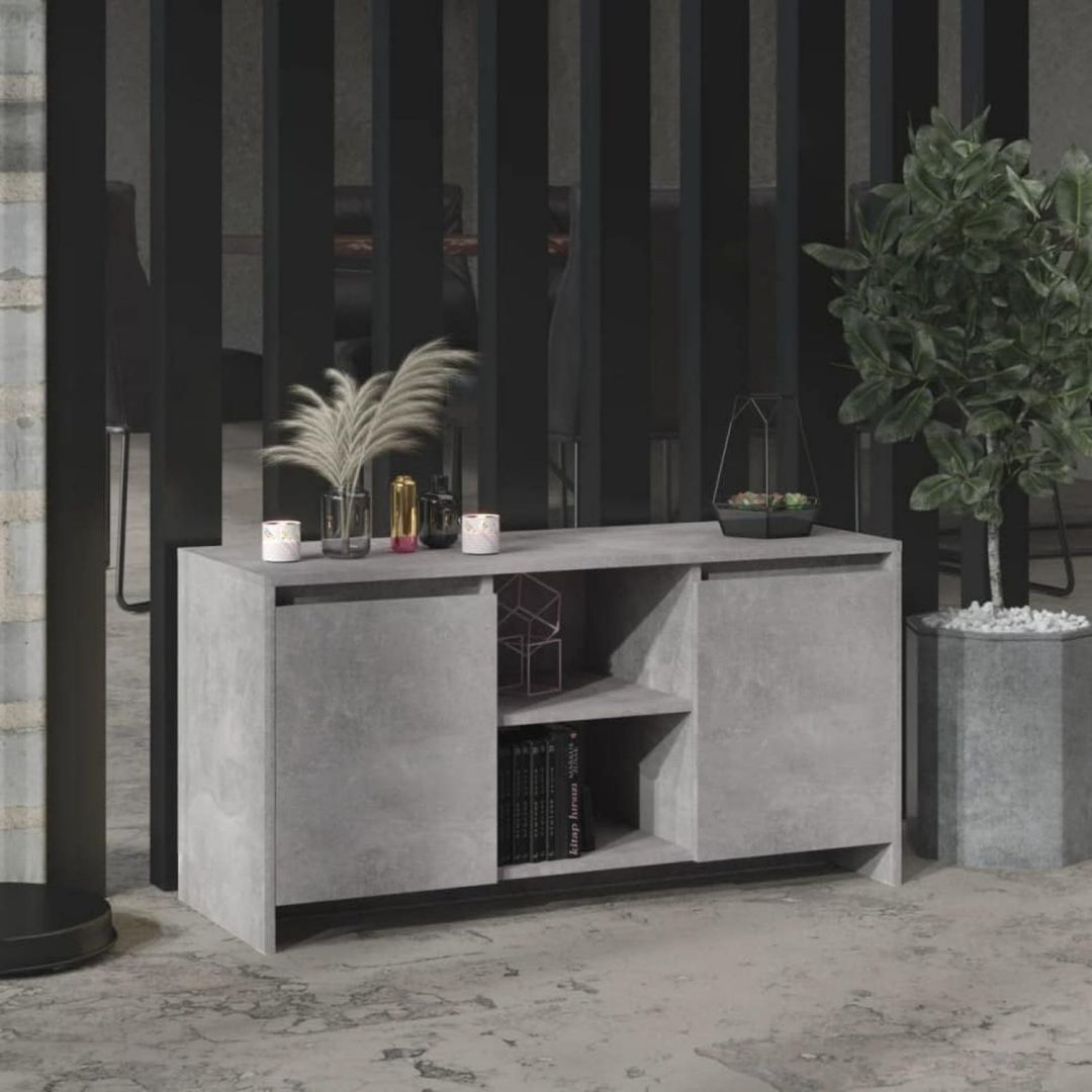 Meuble tele gris fonce, structure metallique ideal pour salon