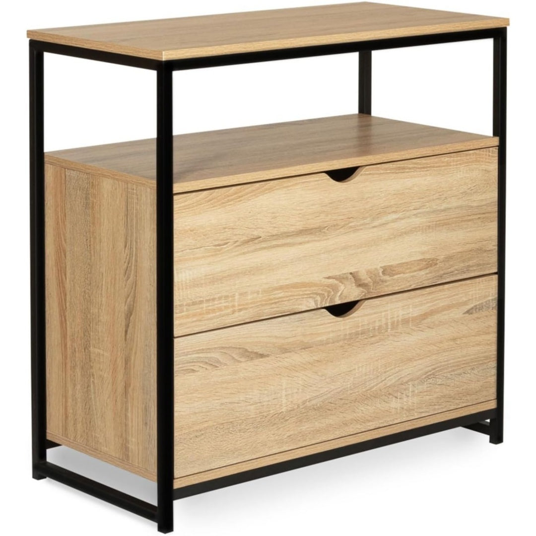 Commode marron intemporel 2 tiroirs