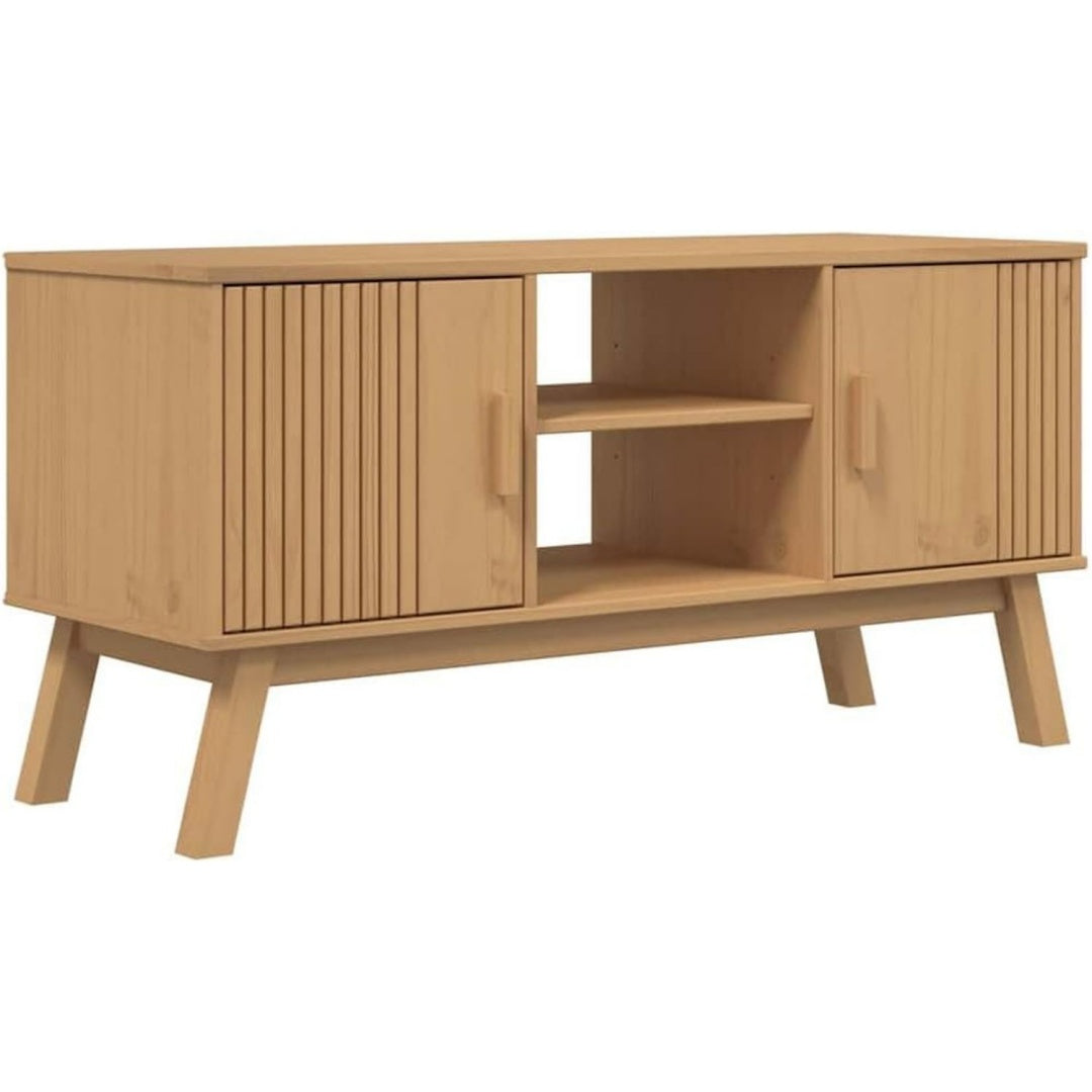 Meuble TV marron, design scandinave, pour interieur