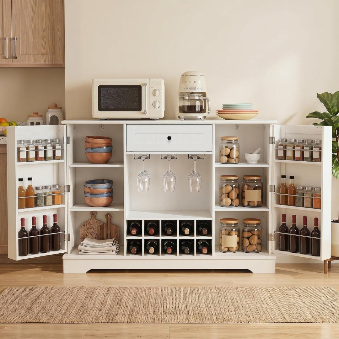 Grand buffet en metal et verre