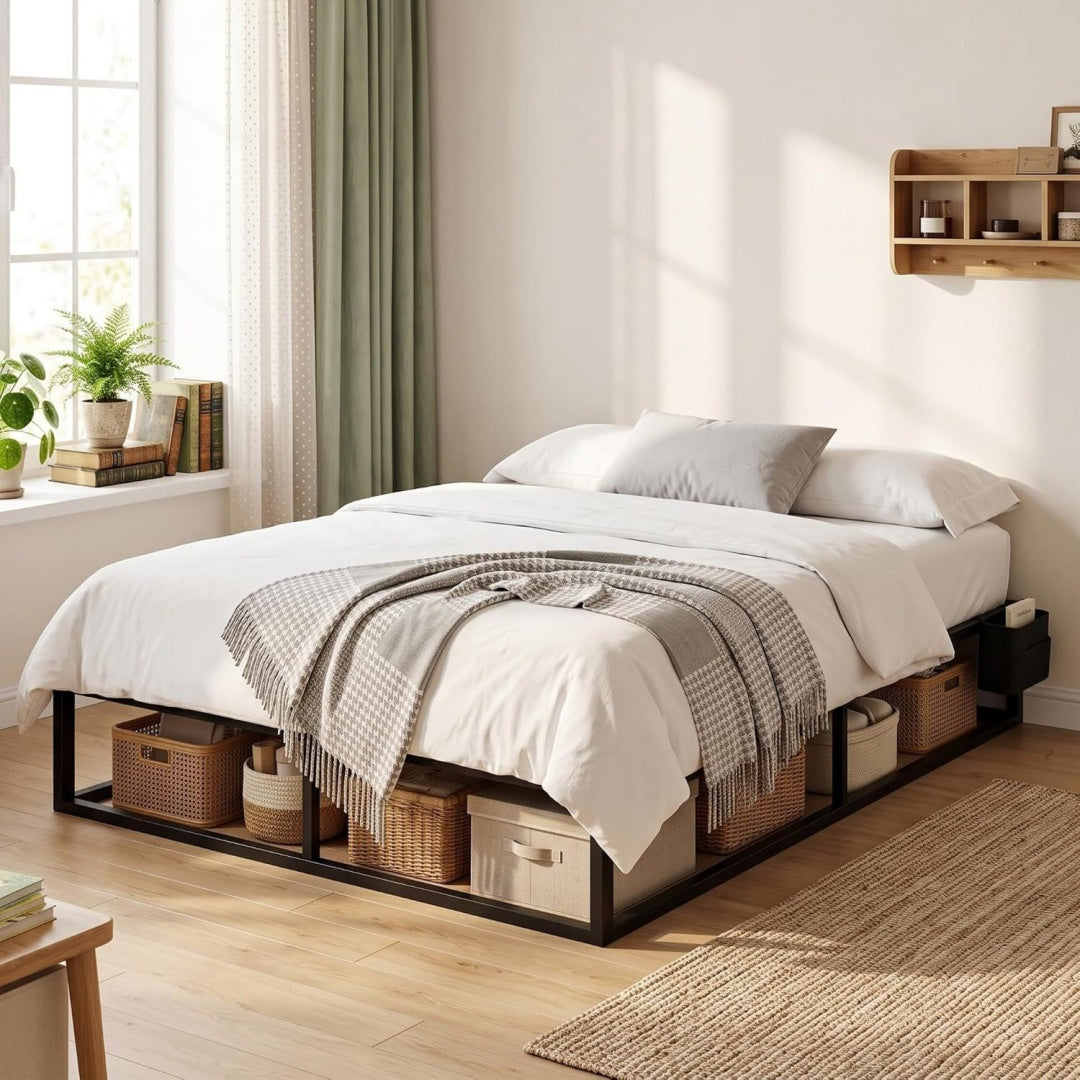 Base de lit gris clair 190 x 140 x 25 cm