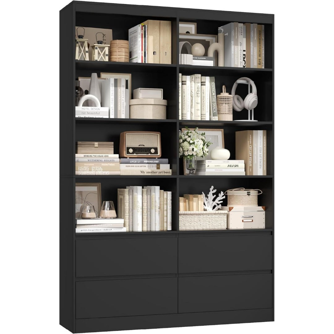 Bibliotheque gris fonce style classique