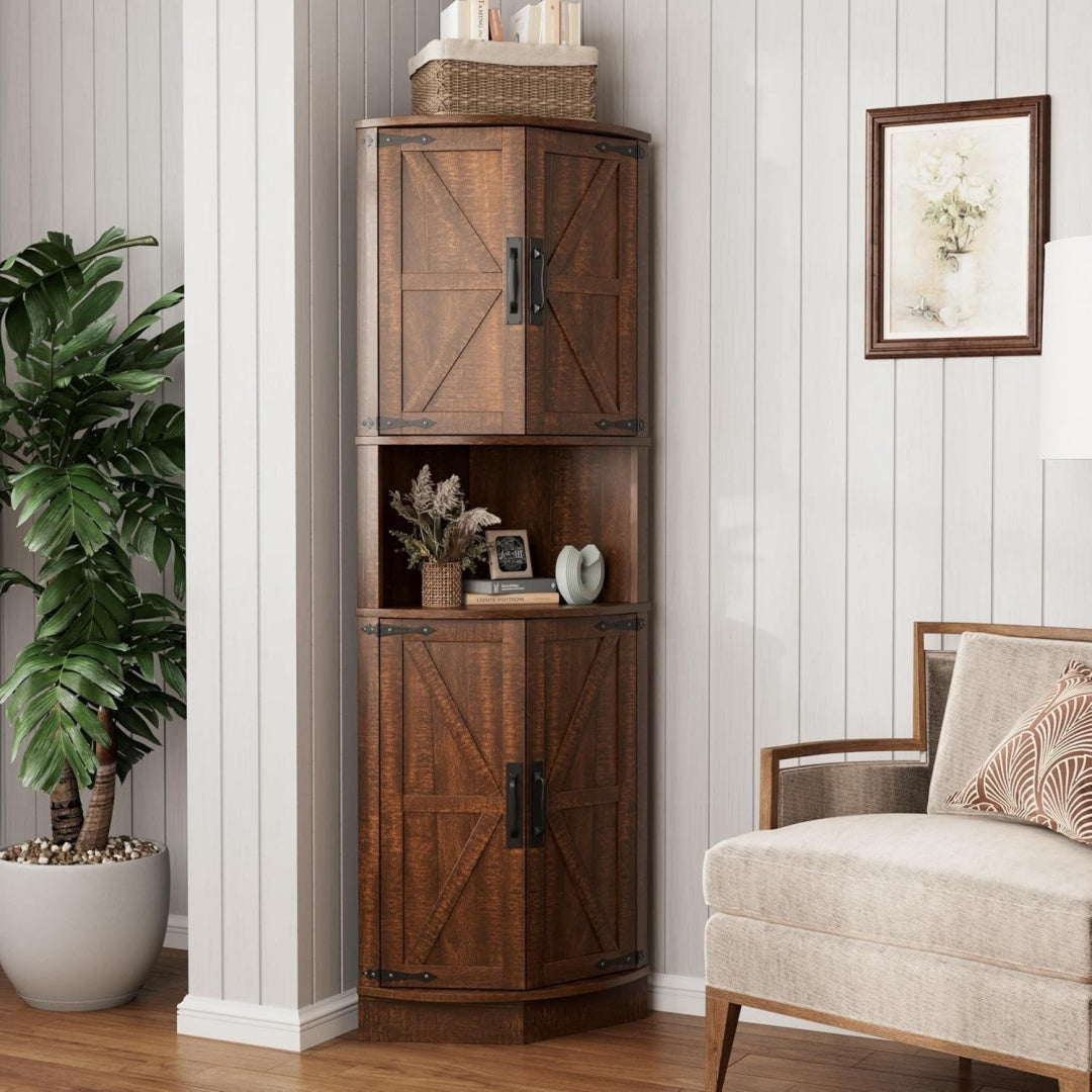 elegant meuble d'appoint gris clair esprit rustique
